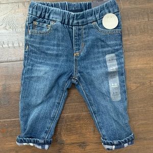 NWT Plaid lined toddler stretch jeans